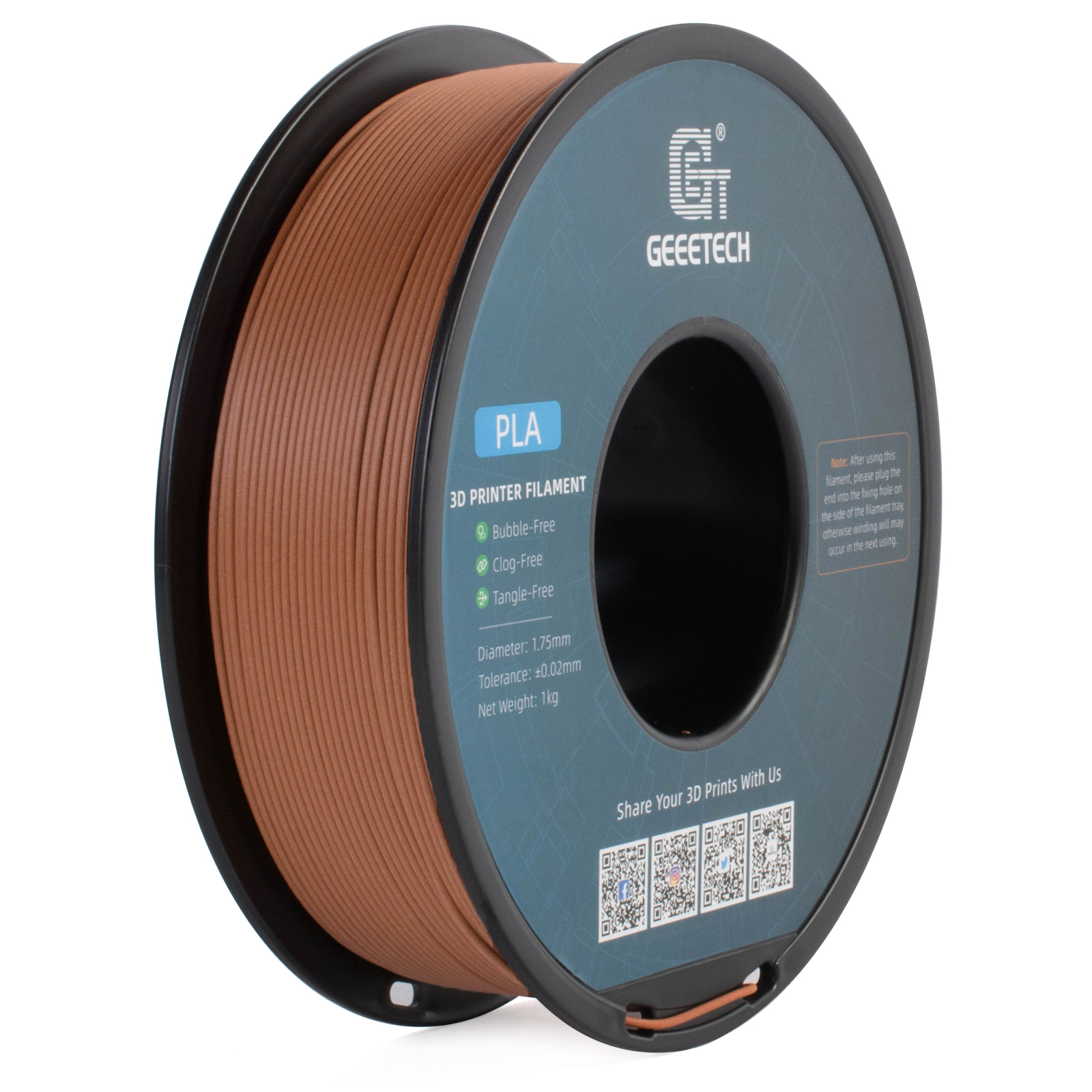 3D Printing Warehouse - Geeetech Wood PLA 1kg 1.75mm Filament
