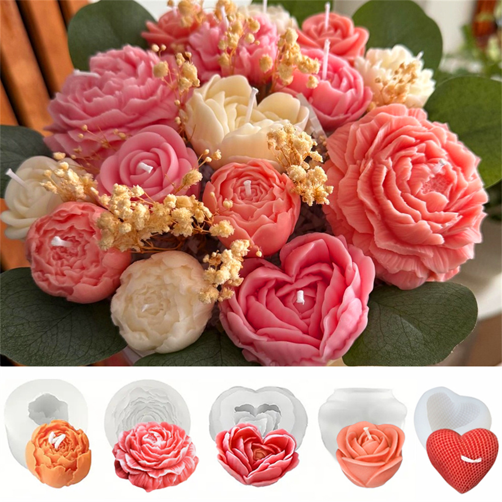 3D Printing Concrete - 5PCS Floral Silicone Mold Set 3D