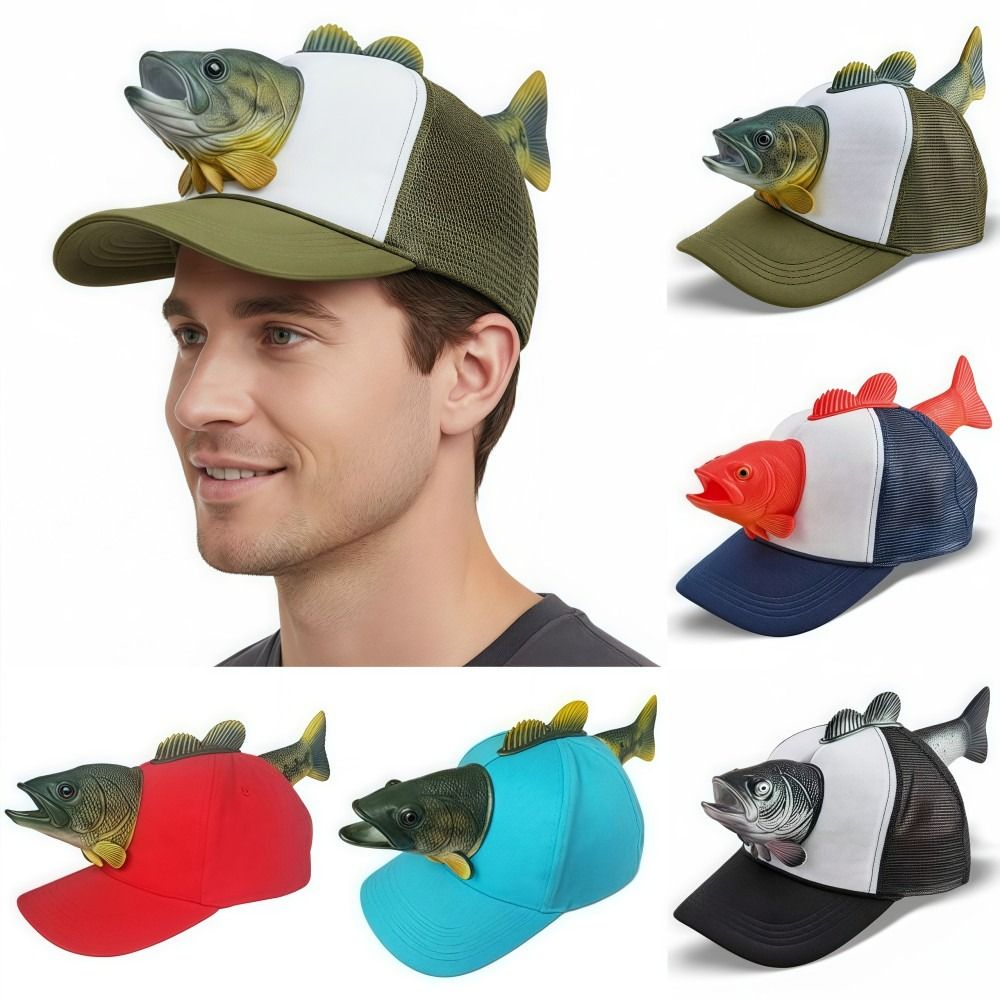 3D Printing Lure - Funny 3D Fish Animal Trucker Hat