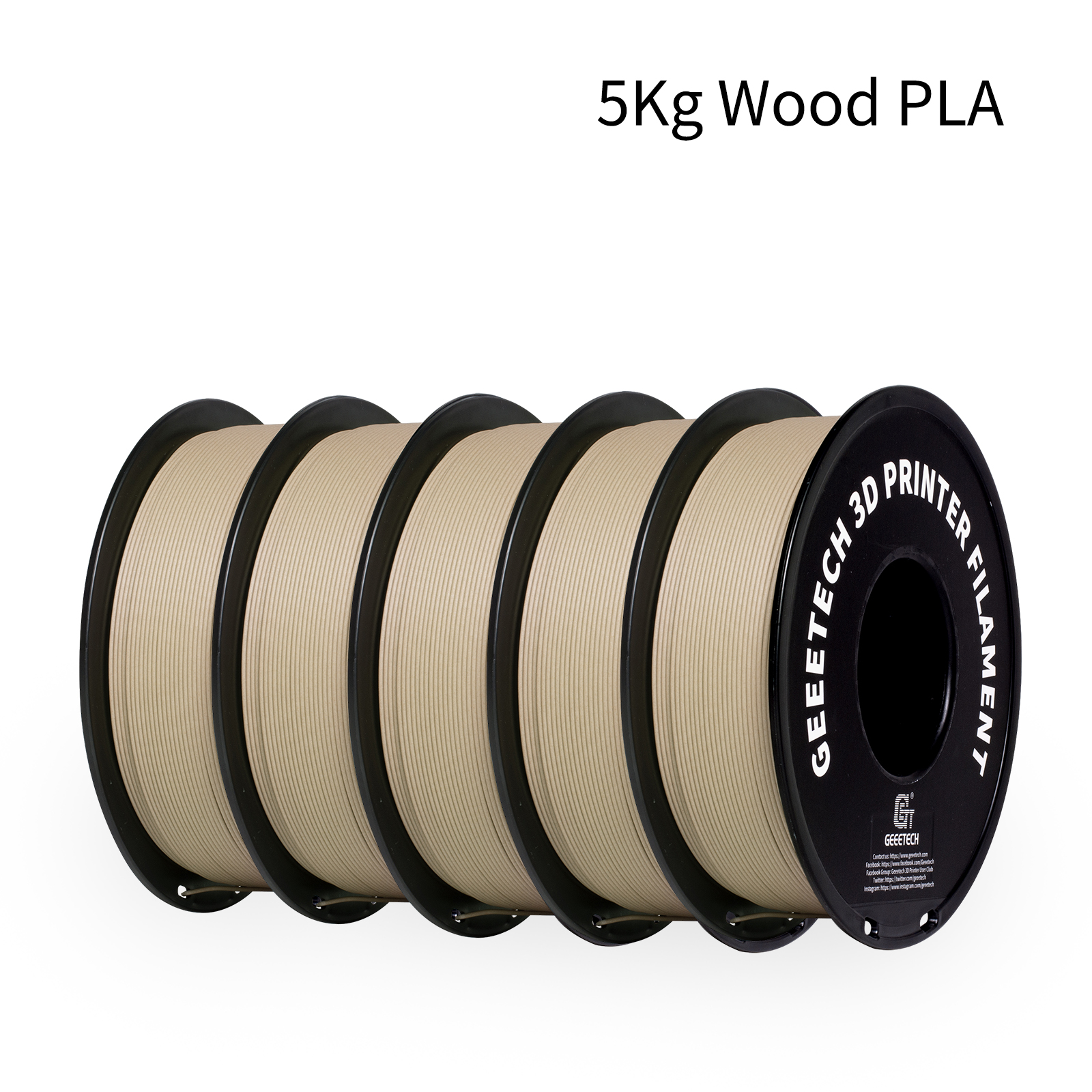 3D Printing Warehouse - Geeetech Wood PLA 5kg 1.75mm Filament