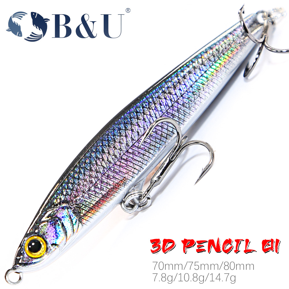 3D Printing Lure - B&U Sinking Pencil Jerk Fishing Lure