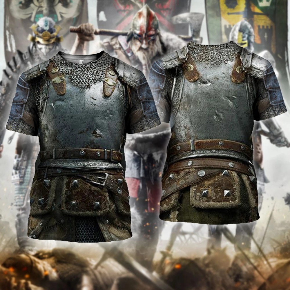 3D Printing Knight Armor - Knights Templar Streetwear Casual Unisex T-shirt