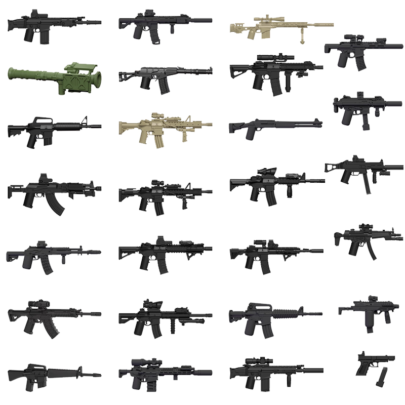 3D Printing Lego Bricks - 3PCS Military Figure Equipment Building Blocks