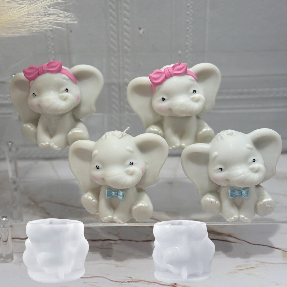 3D Printing Concrete - 1pc 3D Elephant Candle Silicone Mould