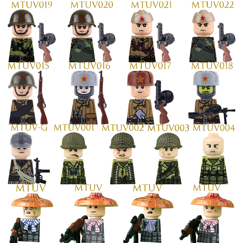 3D Printing Lego Bricks - WW2 Soviet Soldier Figures Building Blocks