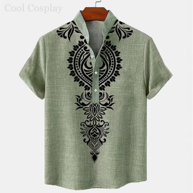 Male Retro Tops Henley Shirt M - 3D Printing Quality recension och pris