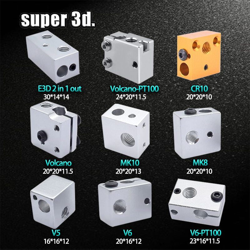 1 pcs 3D Heat Block E3D V5 V6  - 3D Printing Warehouse recension och pris