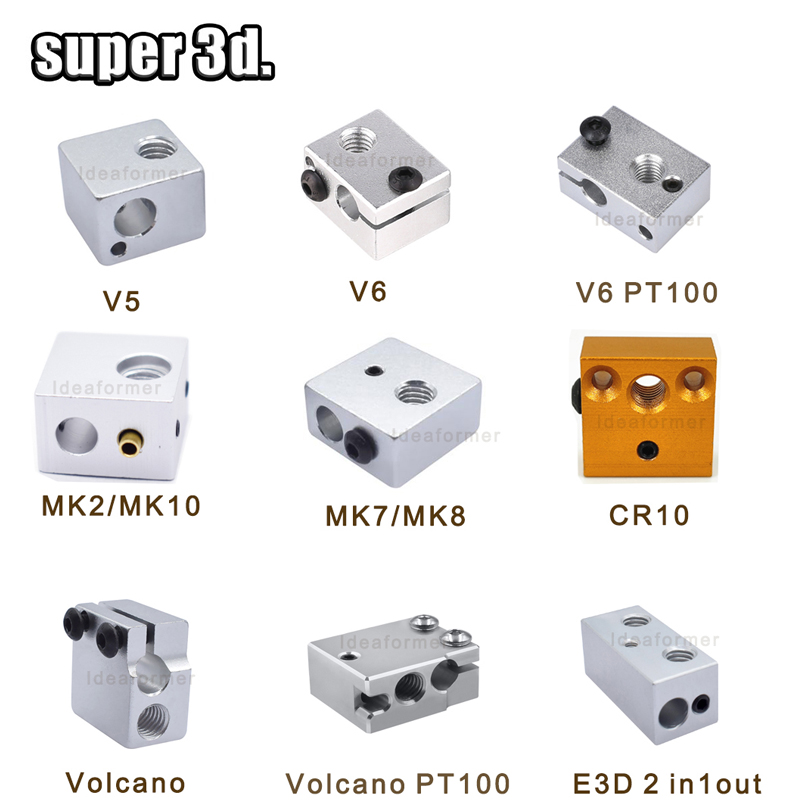 1 pcs 3D Heat Block E3D V5 V6  - 3D Printing Warehouse recension och pris
