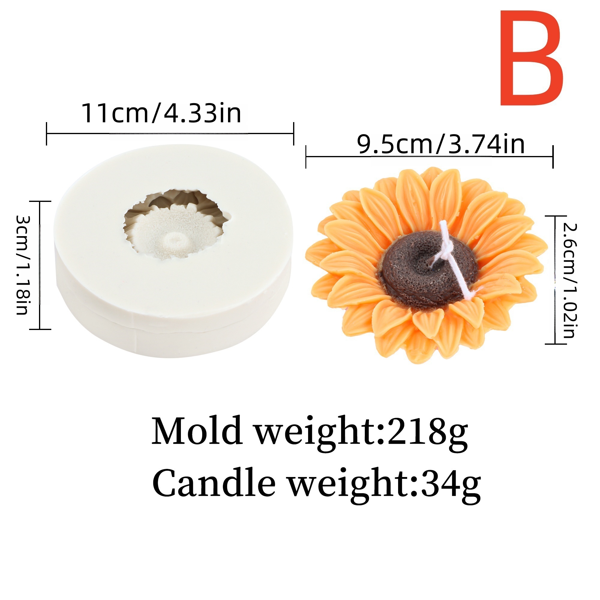 3D Sunflower Candle Mold Silic - 3D Printing Concrete recension och pris