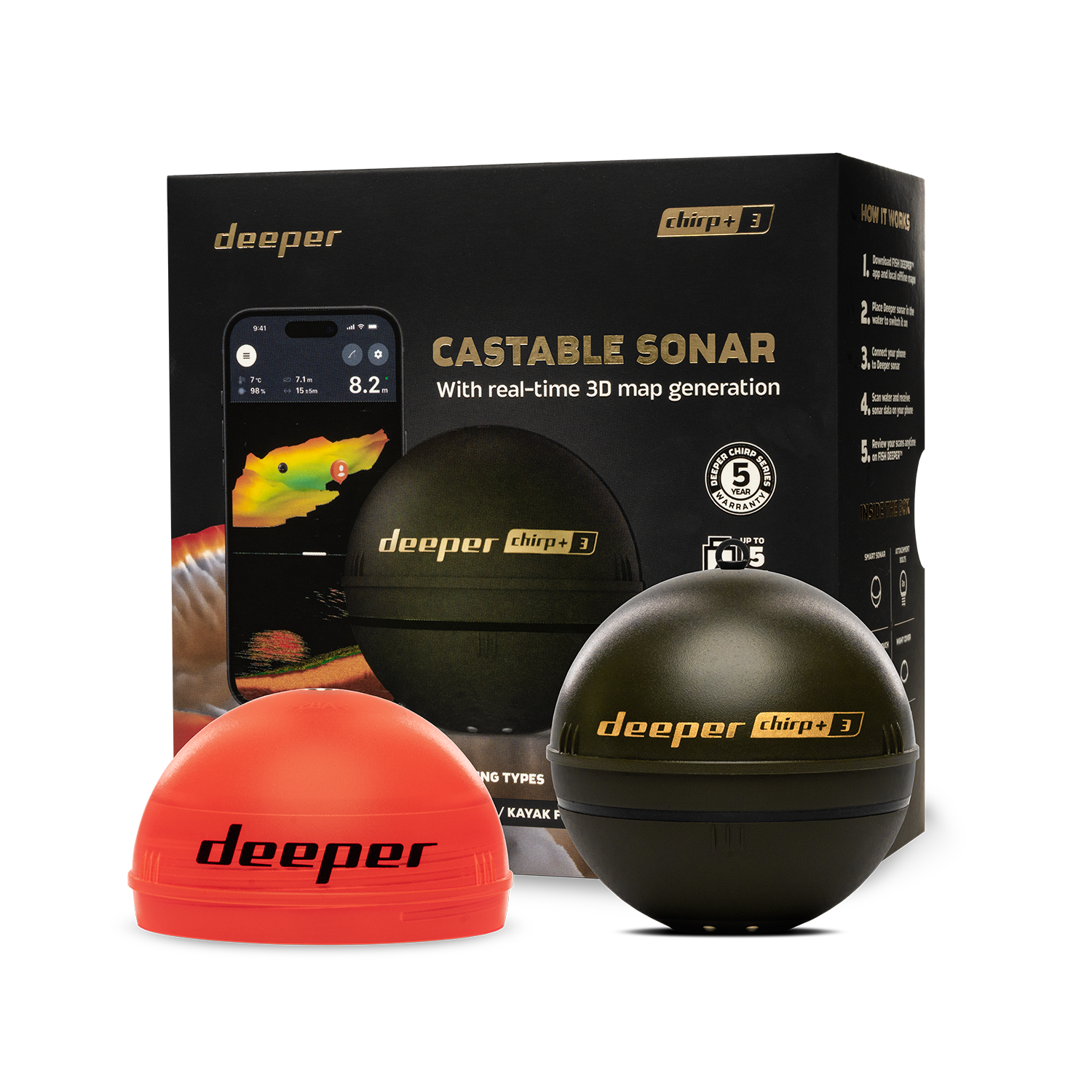 Deeper Smart Sonar Chirp+3 Fis - 3D Printing Lure recension och pris
