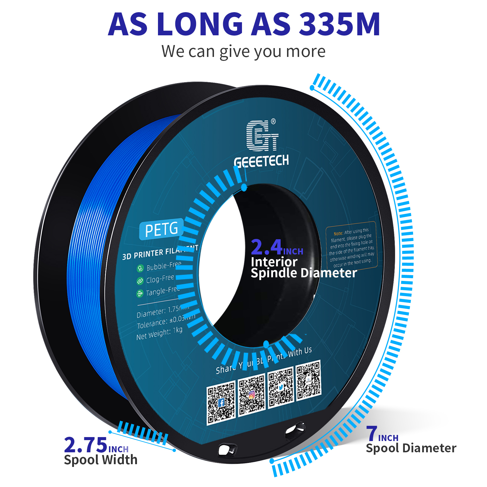Geeetech 5kg PETG 1.75mm Filam - 3D Printing Warehouse recension och pris