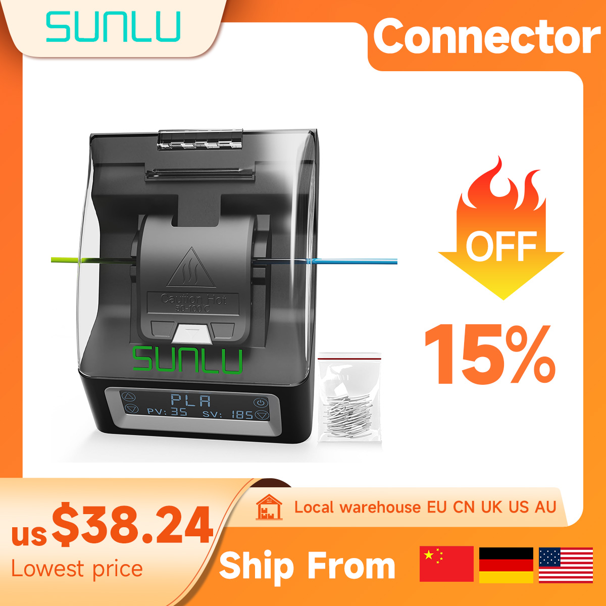 SUNLU Filament Connector For F - 3D Printing Fff recension och pris