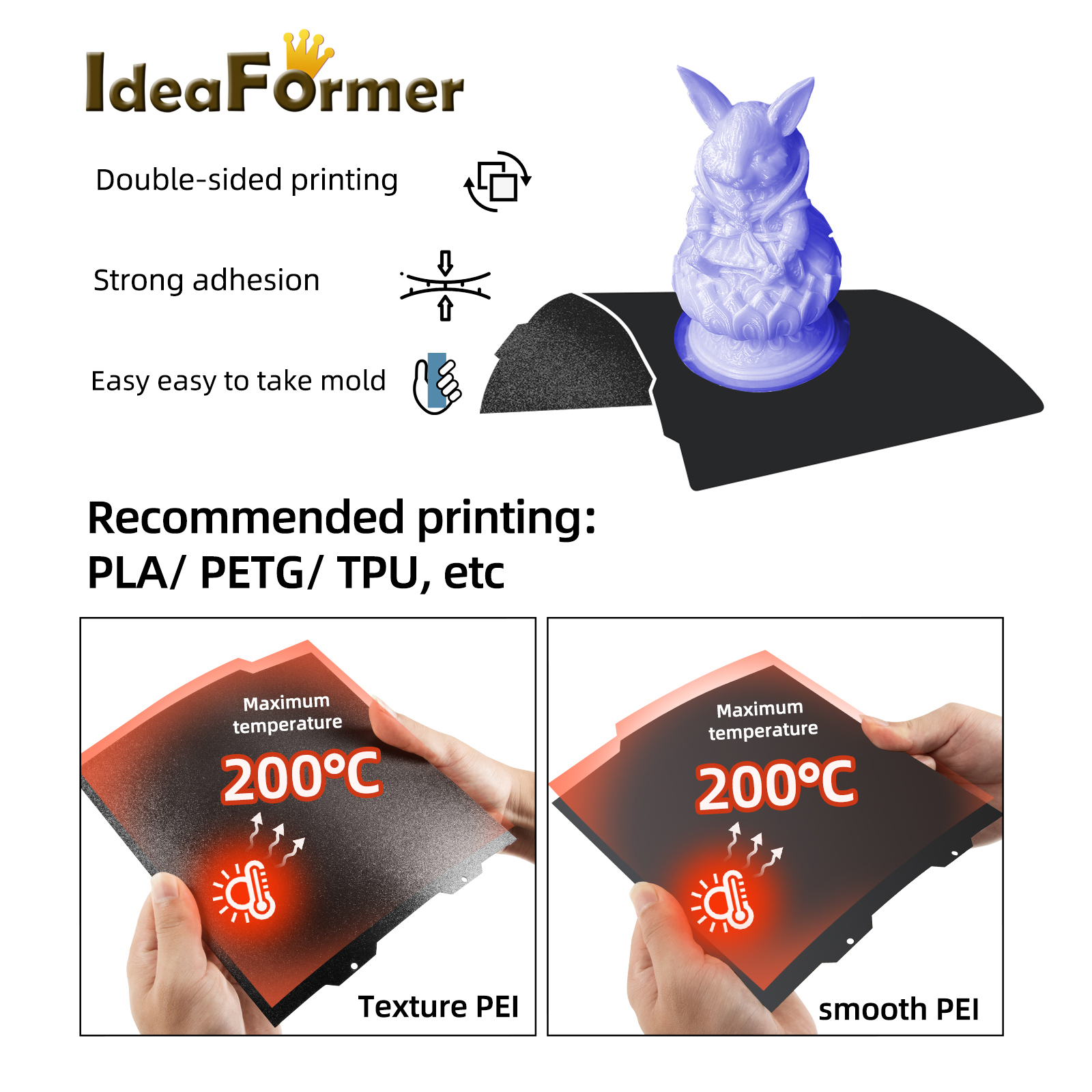1/2PC PEI A1 mini Black Sheet  - Pei Sheet recension och pris