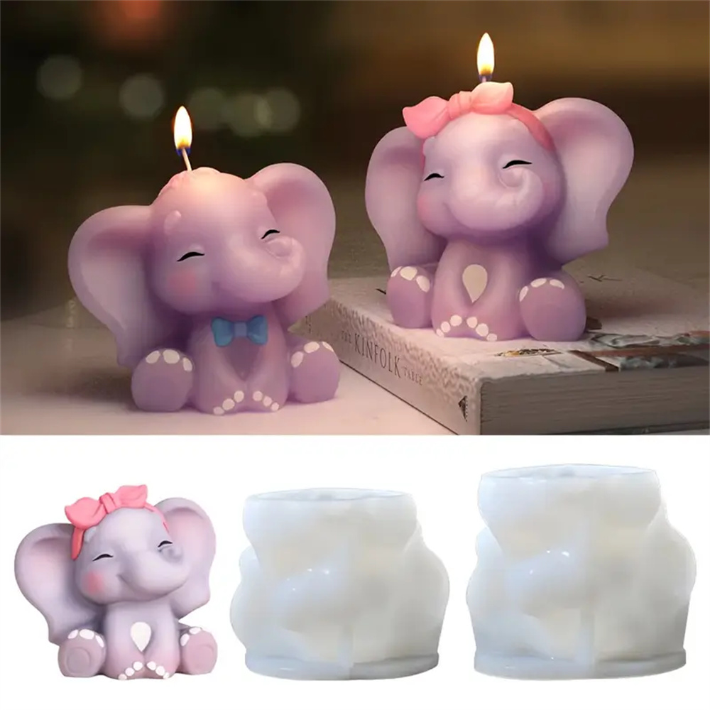 1pc 3D Elephant Candle Silicon - 3D Printing Concrete recension och pris