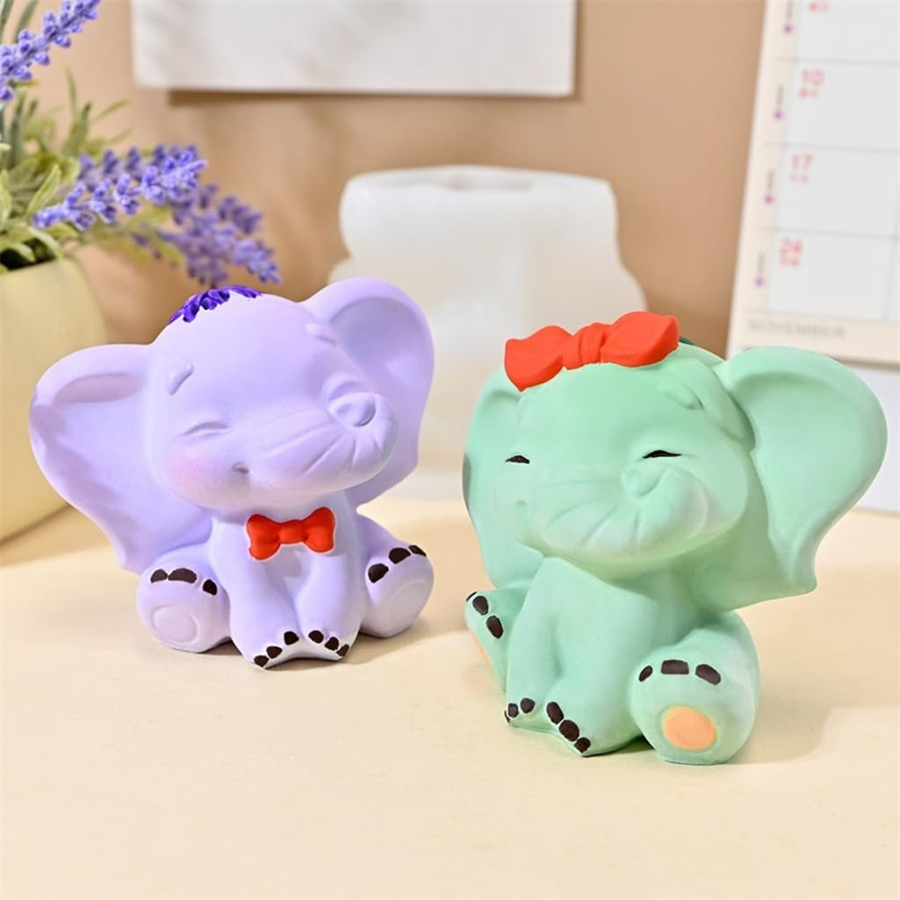 1pc 3D Elephant Candle Silicon - 3D Printing Concrete recension och pris