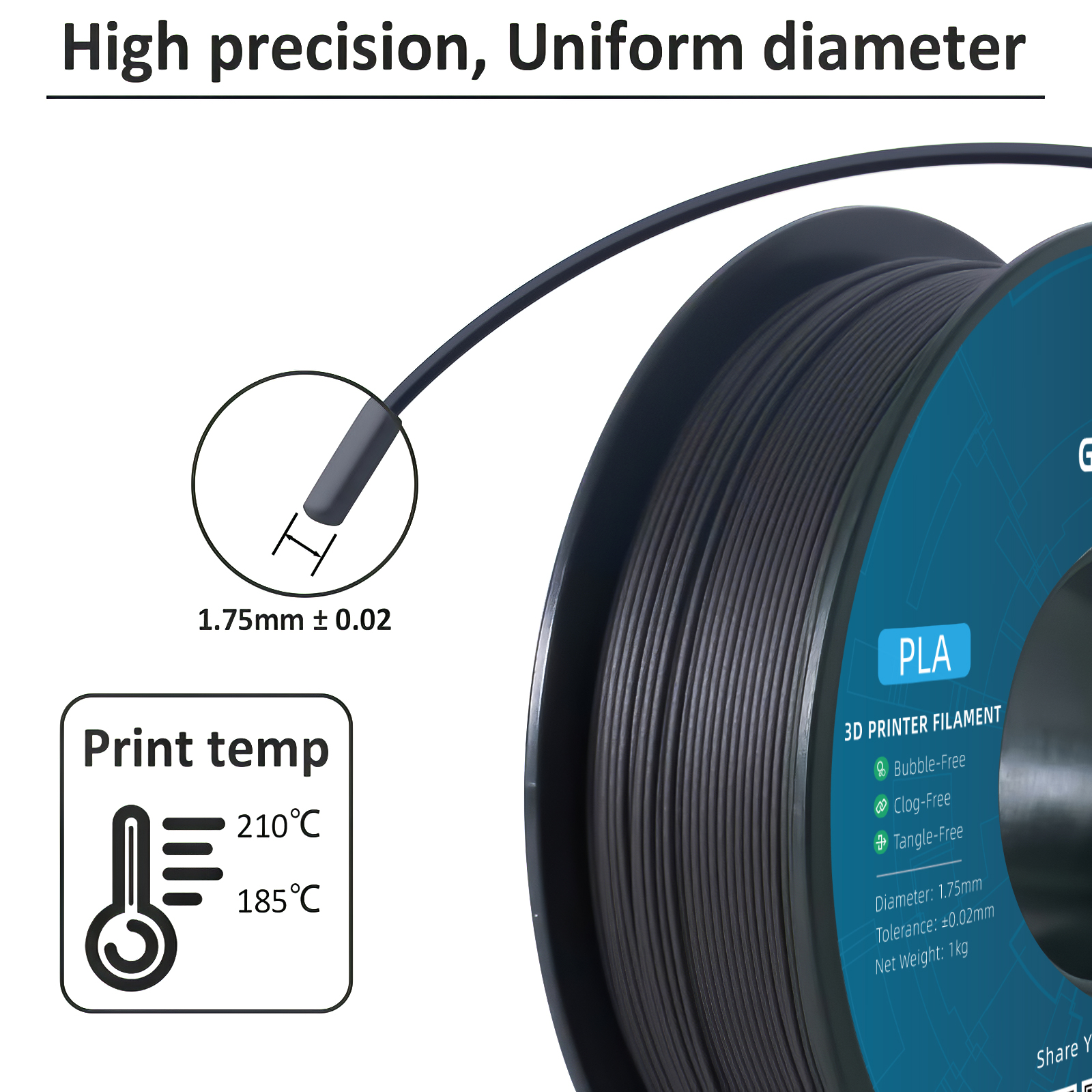 Geeetech Wood PLA 1kg 1.75mm F - 3D Printing Warehouse recension och pris